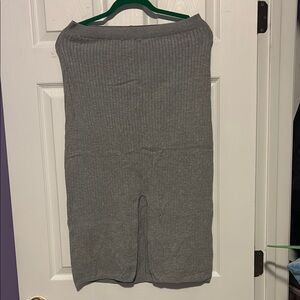 Free People Gray Ribbed Skirt